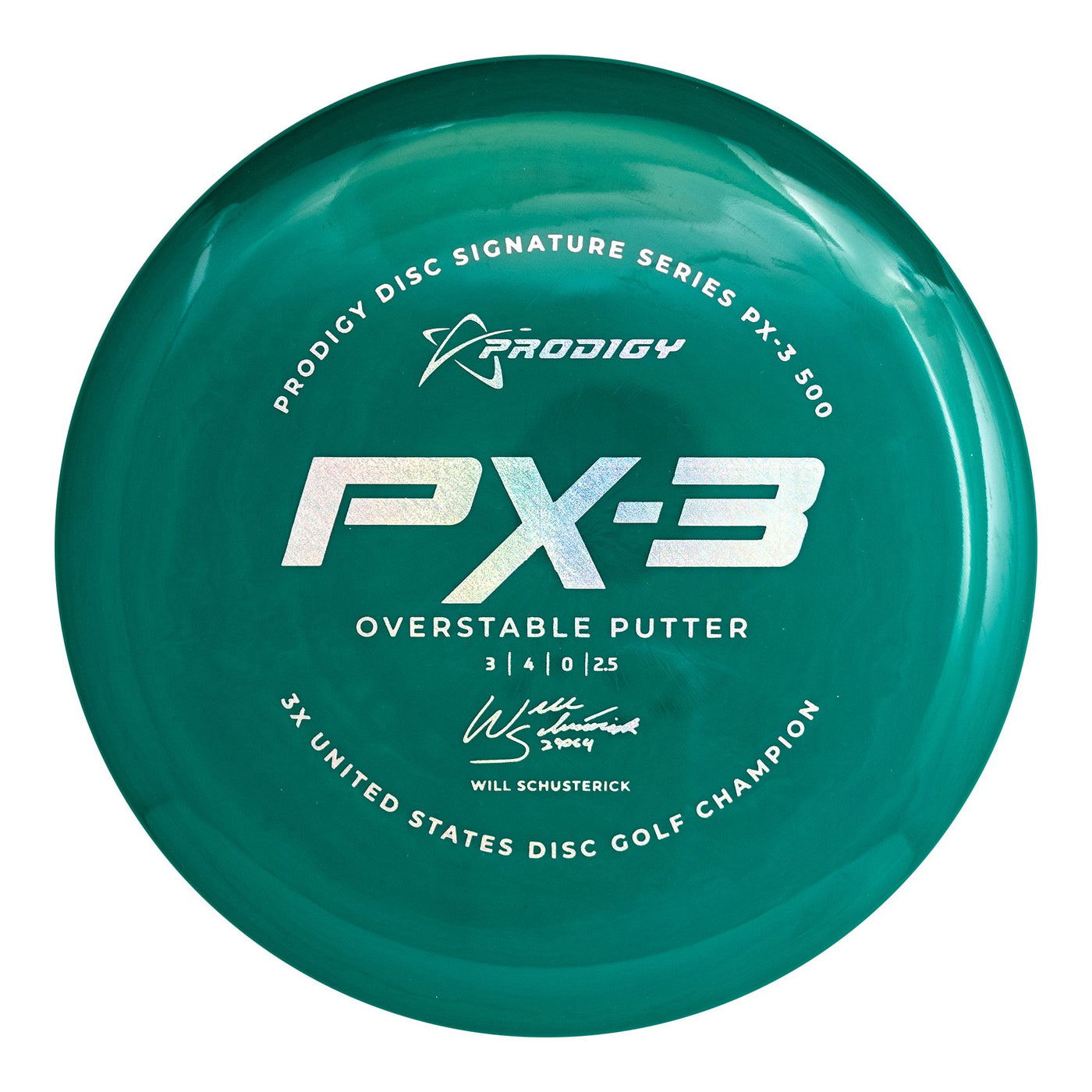 Prodigy 500 PX-3 Putter with 2022 Signature Series Will Schusterick - 3X United States Disc Golf Champion Stamp - Speed 3