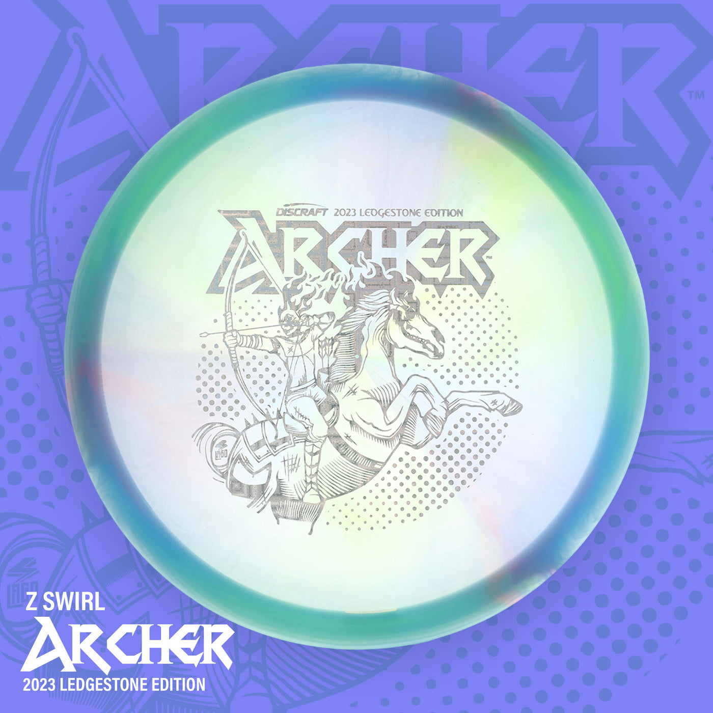 Discraft Elite Z Swirl Archer Fairway Driver with 2023 Ledgestone Edition - Wave 2 Stamp - Speed 6