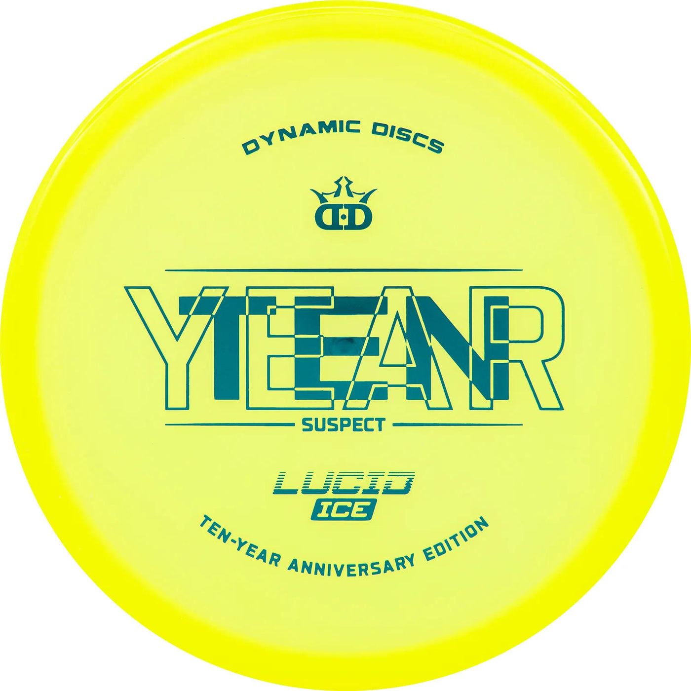 Dynamic Discs Lucid Ice Suspect Midrange with Ten Year Overlap Anniversary Edition Stamp - Speed 4