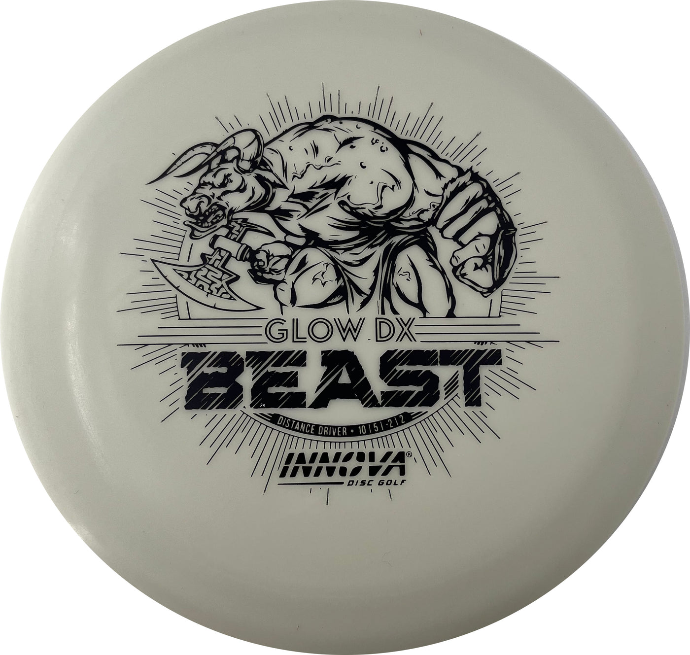 Innova DX Glow Beast Distance Driver with Burst Logo Stock Character Stamp - Speed 10