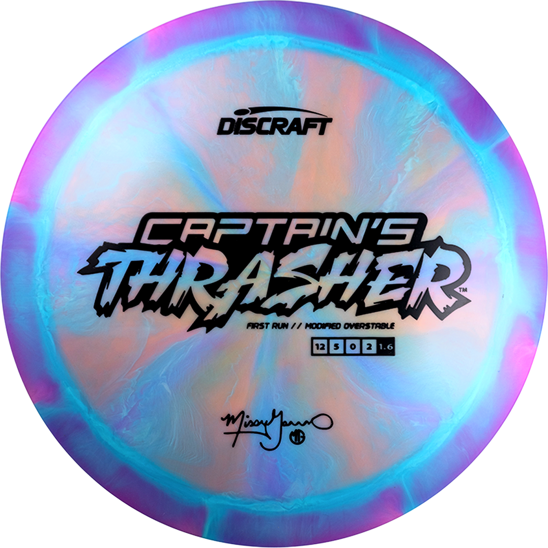 Discraft ESP Swirl Captain's Thrasher Distance Driver with First Run // Modified Overstable Missy Gannon Signature Stamp - Speed 12