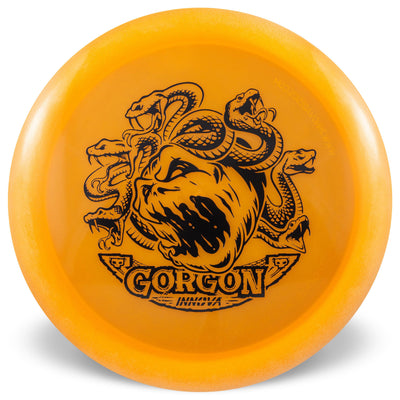 Innova Proto Color Glow Champion Gorgon Distance Driver with Pumpkin Head Medusa - Innova Halloween 2024 Stamp - Speed 10