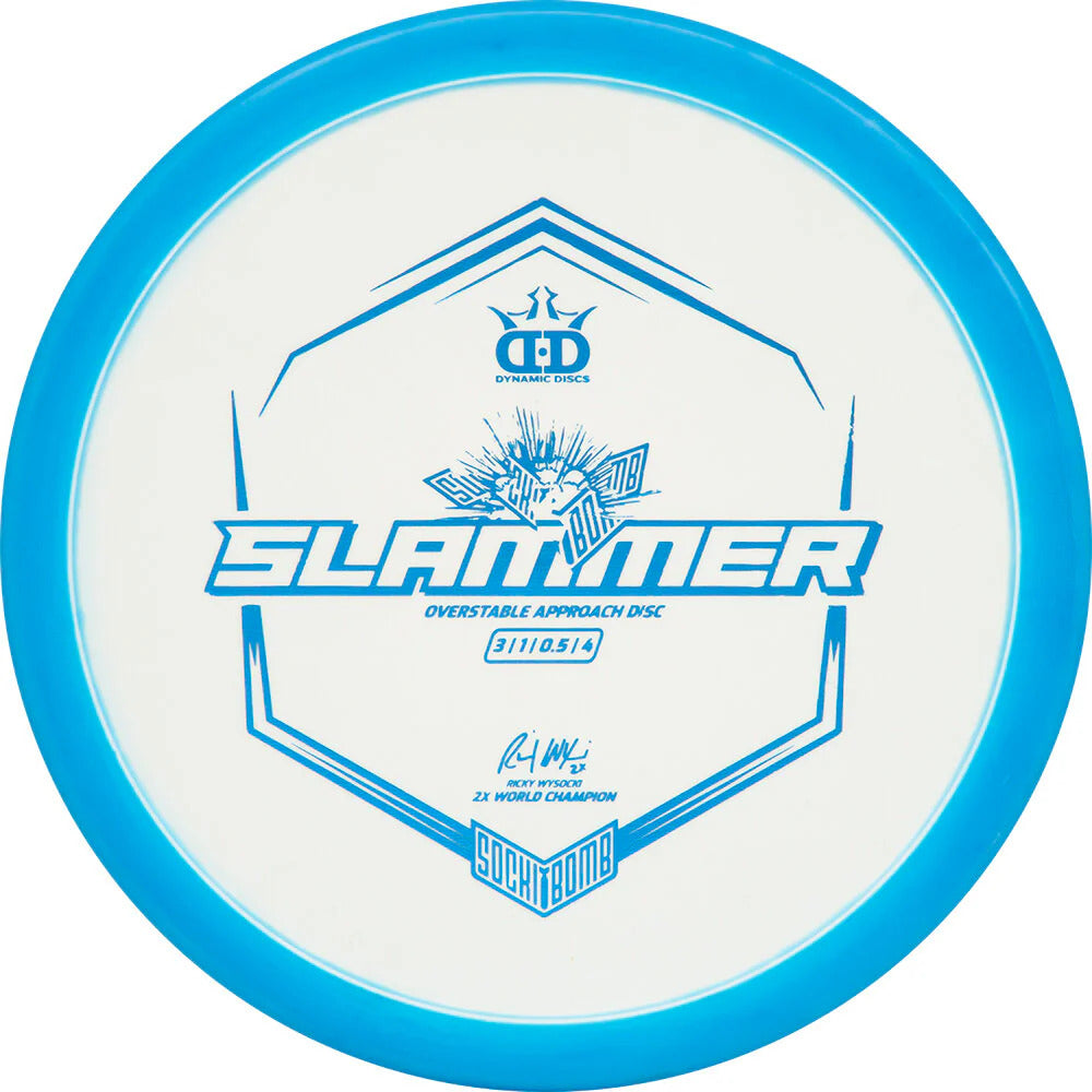 Dynamic Discs Classic Supreme SockiBomb Slammer Putter with Sockibomb Ignite V3 - Ricky Wysocki 2x World Champion Stamp - Speed 3