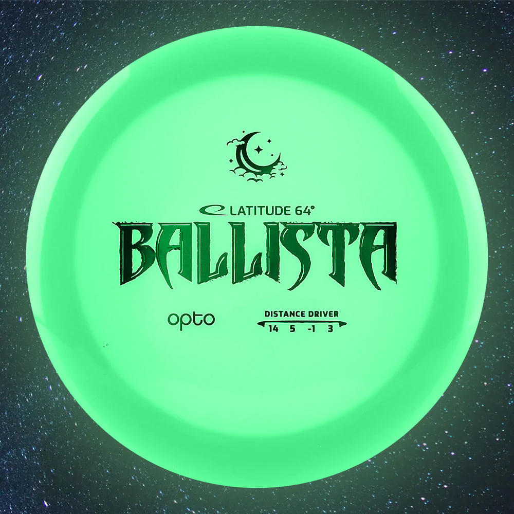 Latitude 64 Opto Moonshine Glow Ballista Distance Driver with Opto Moonshine Glow Logo Stock Stamp - Speed 14