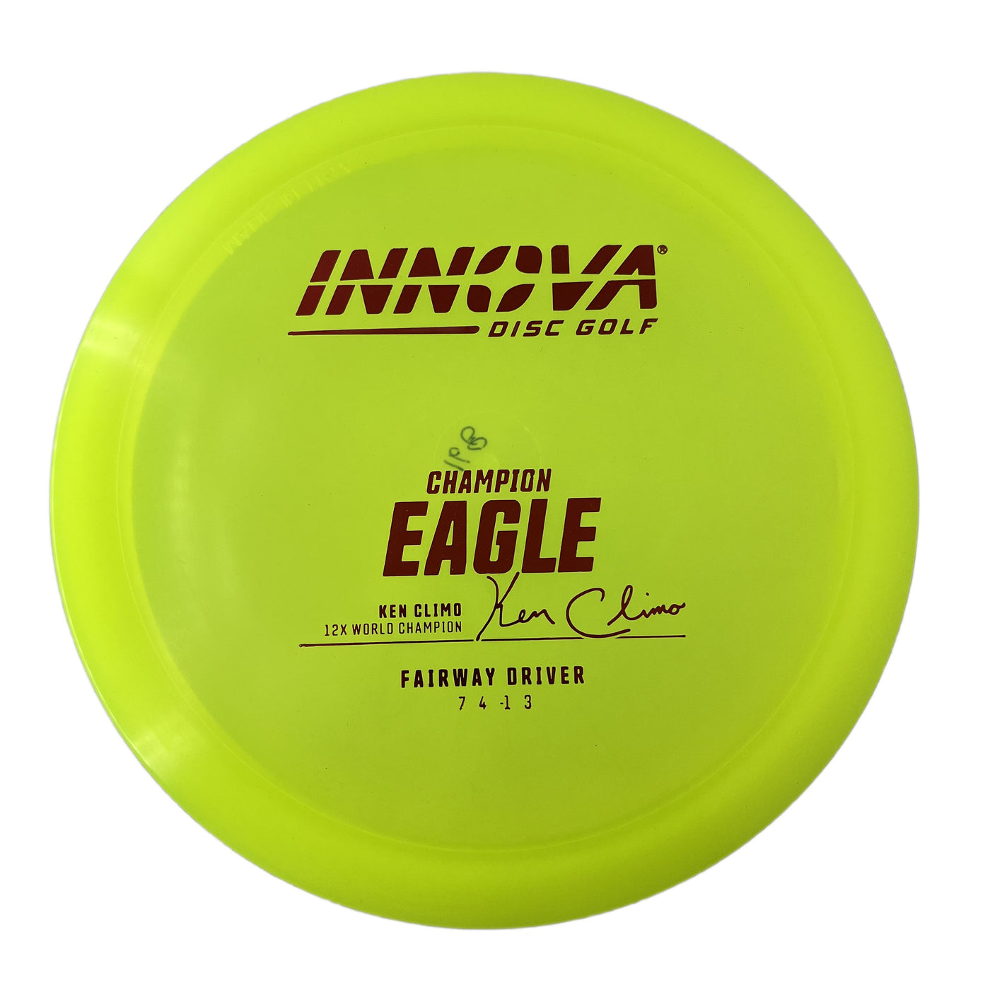 Innova Champion Eagle Fairway Driver with Ken Climo 12X World Champion Signature Burst Logo Stock Stamp - Speed 7