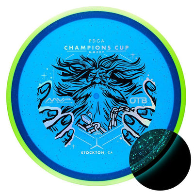 Axiom Particle Glow Proton Hex 5|5.5|-1|1 Midrange with OTB Champions Cup 2025 - Wizardcraft by Mike Inscho Stamp - Speed 5