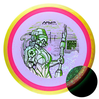 Axiom Particle Glow Proton Virus Distance Driver with OTB Champions Cup 2025 - Jane DOE by John Dorn Stamp - Speed 9