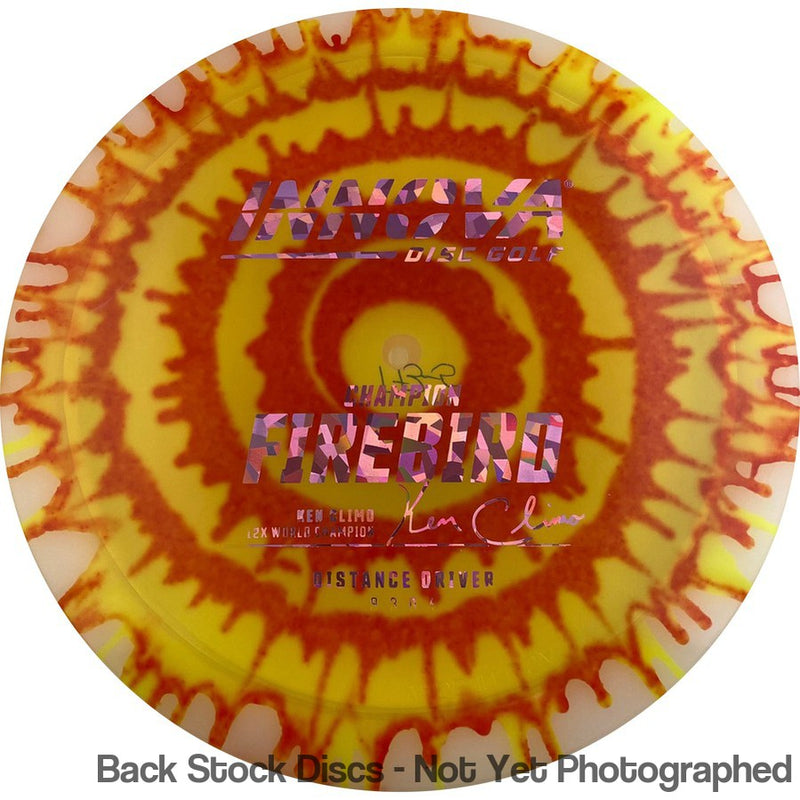 Innova Champion I-Dye Firebird with Ken Climo 12x World Champion Burst Logo Stamp