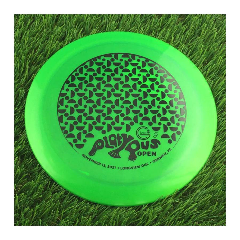 Discraft Elite Z Thrasher with KVDGC 2021 Platypus Open - Longview - Ozawkie, KS Stamp