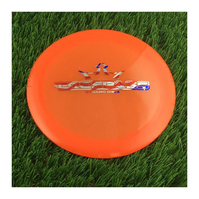 Dynamic Discs Lucid Trespass with Flag Bar Stamp Stamp - 175g - Translucent Orange