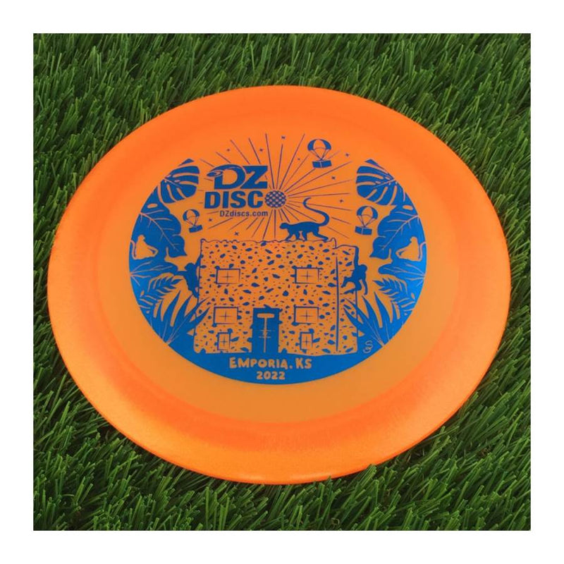 Innova Champion Destroyer with Monkey Island - Emporia, KS - DZDiscO 2022 Stamp - 172g - Translucent Orange