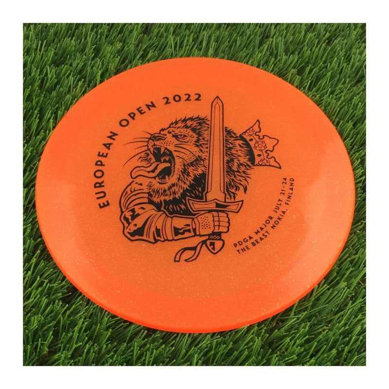 Discmania C-Line Metal Flake FD3 with European Open 2022 - The Beast - Nokia, Finland Stamp - 173g - Translucent Orange