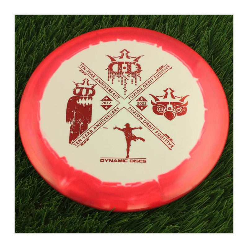 Dynamic Discs Fuzion Orbit Fugitive with Ten-Year Anniversary 2012-2022 Stamp - 177g - Solid Red