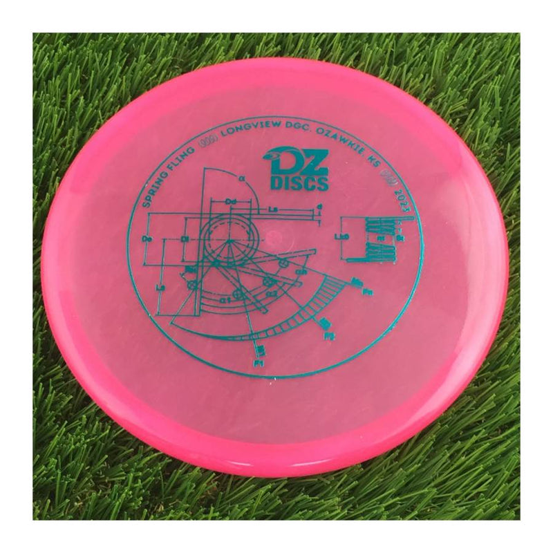 Dynamic Discs Lucid Glimmer Suspect with DZDiscs 2023 Spring Fling - Longview DGC - Ozawkie, KS Stamp - 173g - Translucent Pink