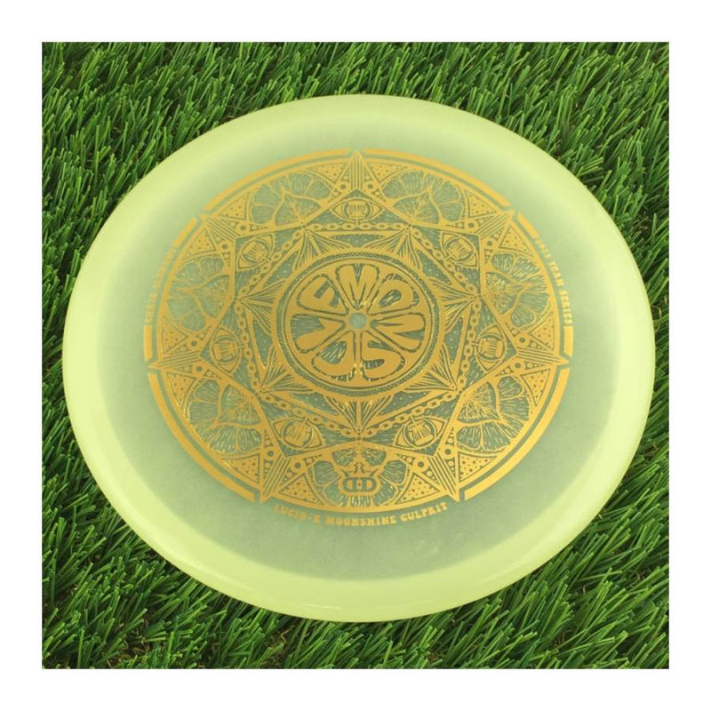 Dynamic Discs Lucid-X Moonshine Glow Culprit with Chris Clemons Lemon Slice Team Series 2023 Stamp - 176g - Translucent Pale Yellow