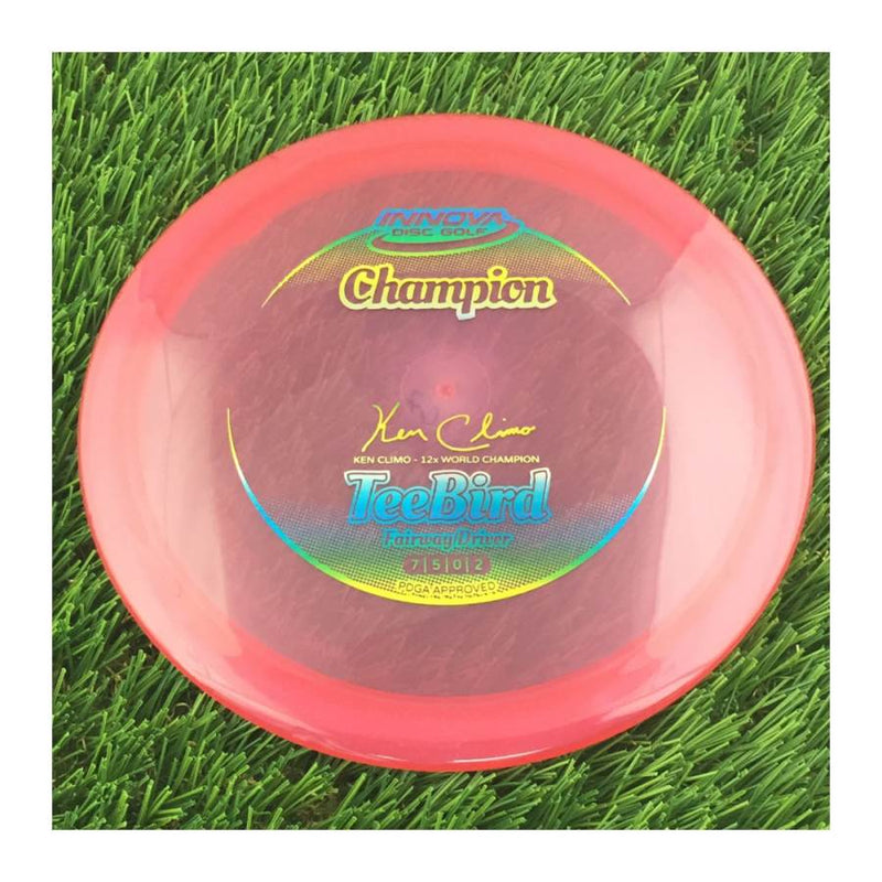 Innova Champion Teebird with Ken Climo 12 Time World Champion Signature Stamp - 167g - Translucent Red