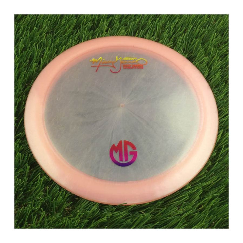 Discraft Elite Z Color Shift Thrasher with Missy Gannon Signature Team Discraft Co-Captain - MG Small Logo Stamp - 172g - Translucent Salmon Pink