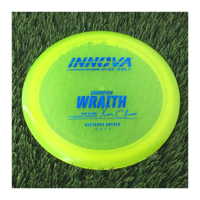 Innova Champion Wraith with Ken Climo 12 Time World Champion Burst Logo Stamp - 175g - Translucent Yellow