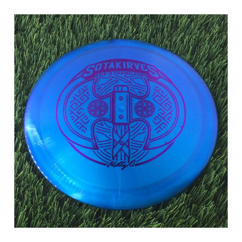 Westside VIP-X Chameleon Glimmer Hatchet with Matt Orum Matty O Sotakirves 2024 Team Series Stamp - 173g Blue