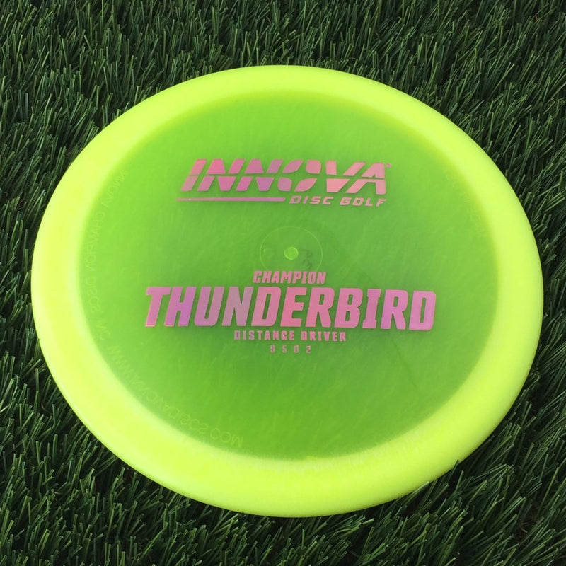 Innova Champion Thunderbird with Burst Logo Stock Stamp - 139g - Translucent Yellow