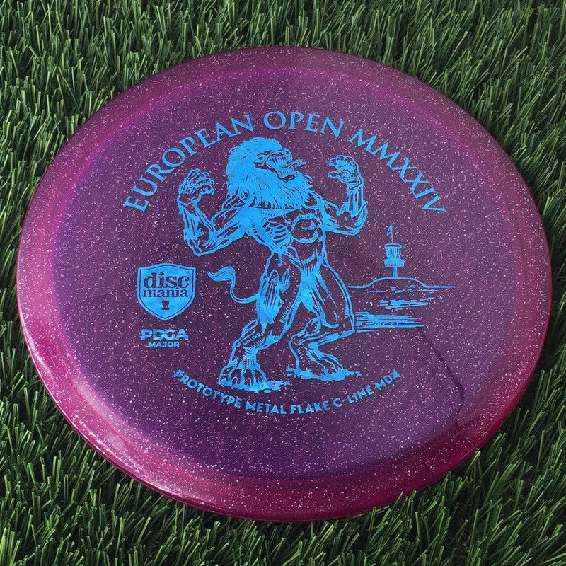 Discmania Italian C-Line Metal Flake MD4 with European Open MMXXIV | PDGA Major | EO2024 Fundraiser Prototype Stamp - 177g - Translucent Purple