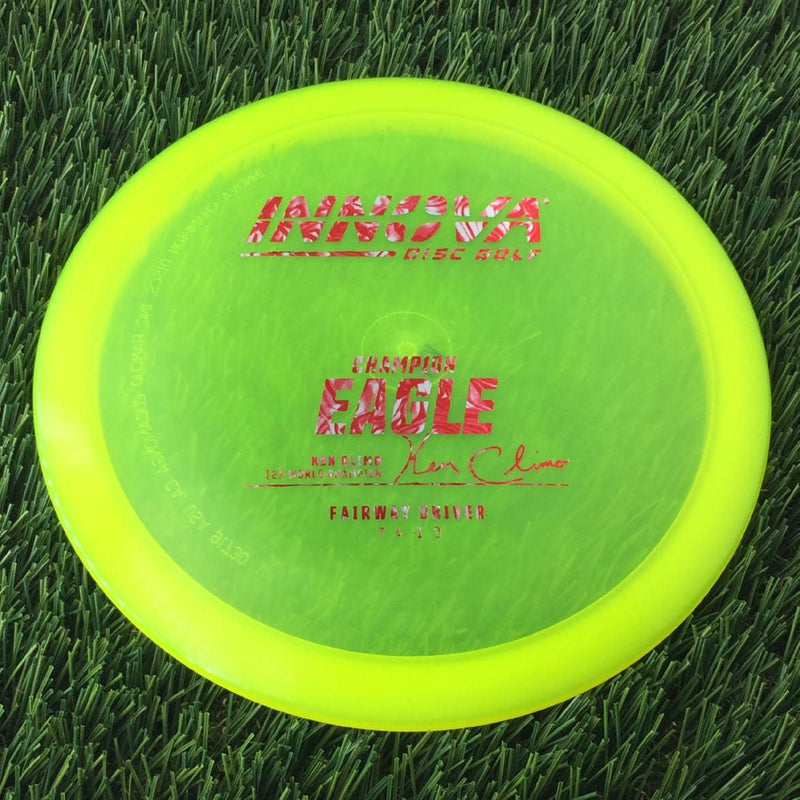 Innova Champion Eagle with Ken Climo 12 Time World Champion Burst Logo Stamp - 171g - Translucent Yellow