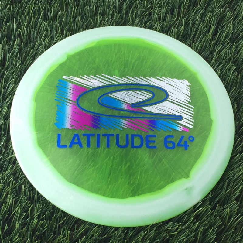 Latitude 64 Opto Ice Orbit Saint Pro with National Disc Golf Day 2024 - Large Latitude 64 Logo Stamp - 173g - Translucent Green