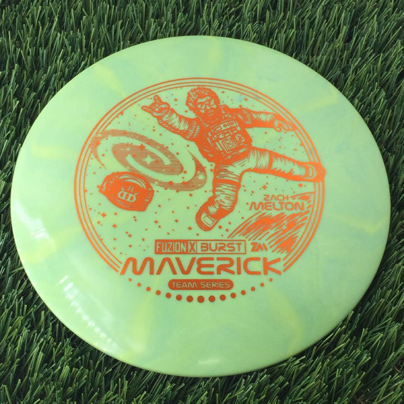 Dynamic Discs Fuzion-X Burst Maverick with Zach Melton Team Series 2024 - ZM in Space Stamp - 176g Green