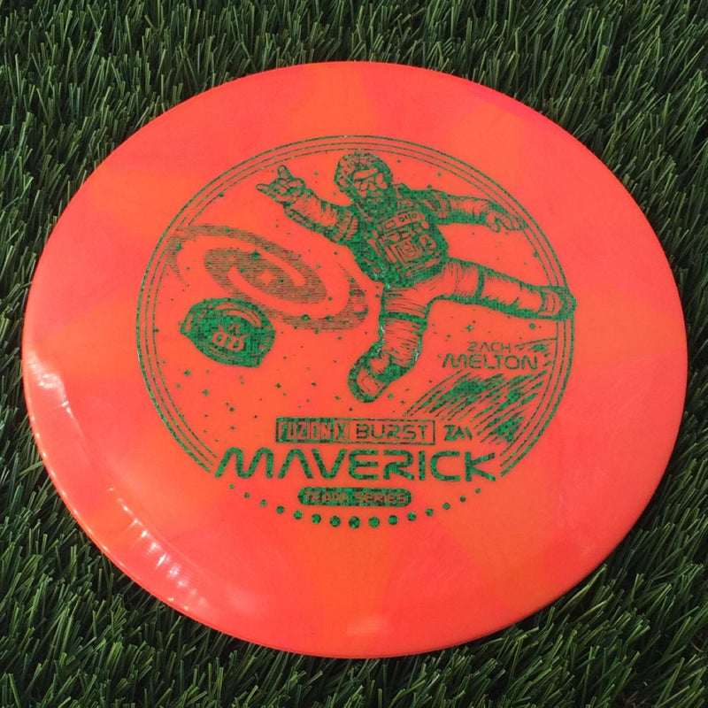 Dynamic Discs Fuzion-X Burst Maverick with Zach Melton Team Series 2024 - ZM in Space Stamp - 176g Orange