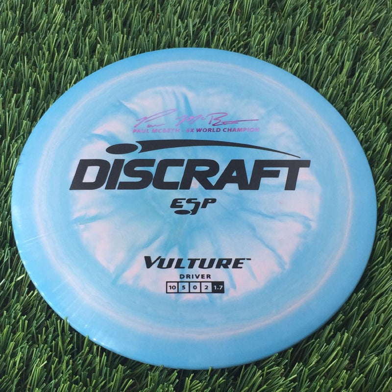 Discraft ESP Vulture with Paul McBeth - 6x World Champion Signature Stamp - 167g Teal Blue