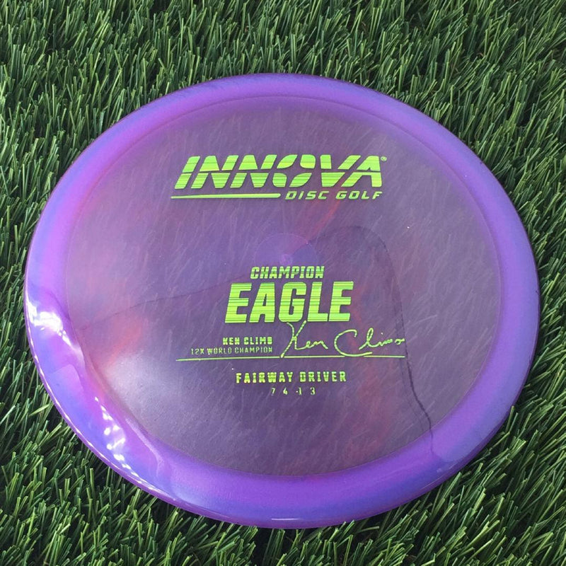 Innova Champion Eagle with Ken Climo 12 Time World Champion Burst Logo Stamp - 171g - Translucent Purple