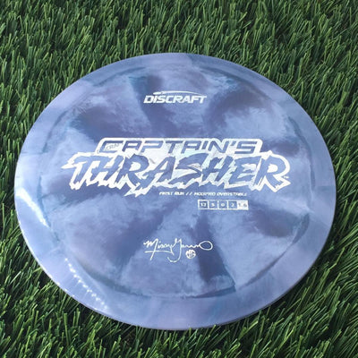 Discraft ESP Swirl Captain's Thrasher with First Run // Modified Overstable Missy Gannon Signature Stamp - 174g Bluish Grey