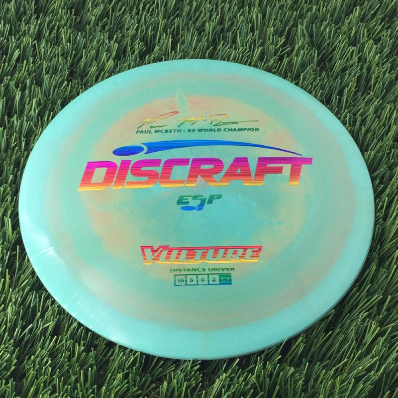 Discraft ESP Vulture with Paul McBeth - 6x World Champion Signature Stamp - 174g Turquoise Green