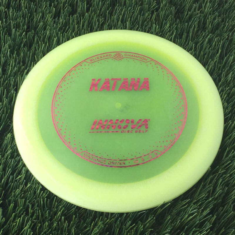 Innova Champion Blizzard Katana with Burst Logo Stock Stamp - 154g - Translucent Yellow