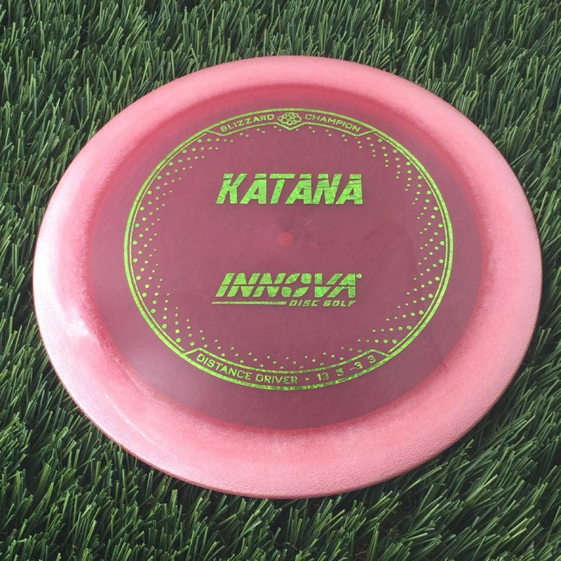 Innova Champion Blizzard Katana with Burst Logo Stock Stamp - 156g - Translucent Muted Red