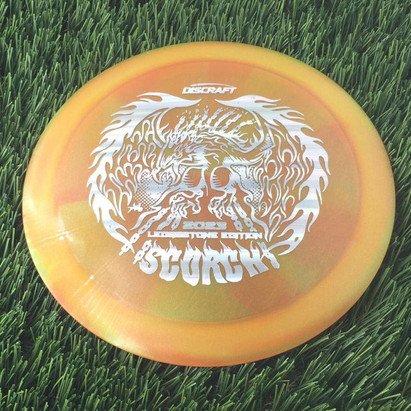 Discraft Elite Z Metallic Swirl Scorch with 2023 Ledgestone Edition - Wave 1 Stamp - 172g - Translucent Orange