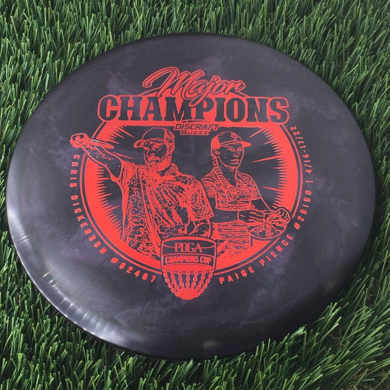 Discraft Elite Z Swirl Buzzz with Major Champions - Chris Dickerson - Paige Pierce - 2022 Stamp - 177g Dark Purple