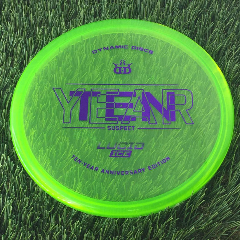 Dynamic Discs Lucid Ice Suspect with Ten Year Overlap Anniversary Edition Stamp - 173g - Translucent Green