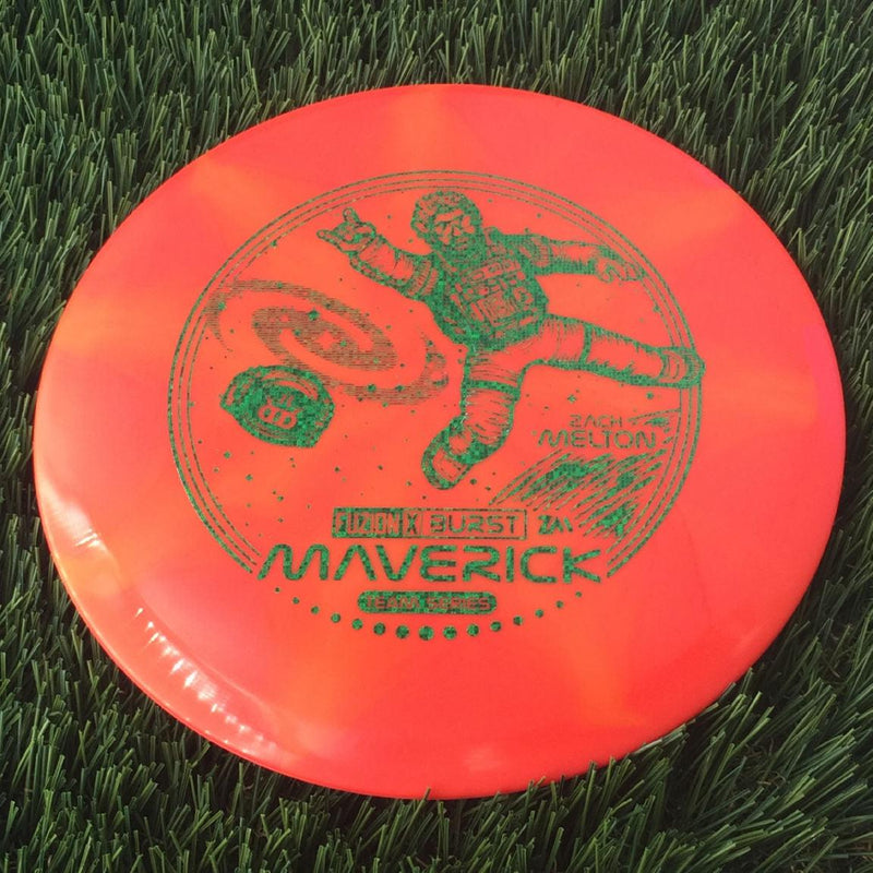 Dynamic Discs Fuzion-X Burst Maverick with Zach Melton Team Series 2024 - ZM in Space Stamp - 176g Orange