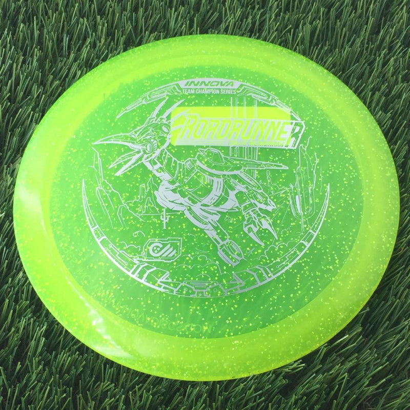 Innova Champion Metal Flake Roadrunner with Callie McMorran Team Champion Tour Series 2022 Stamp - 175g - Translucent Yellow