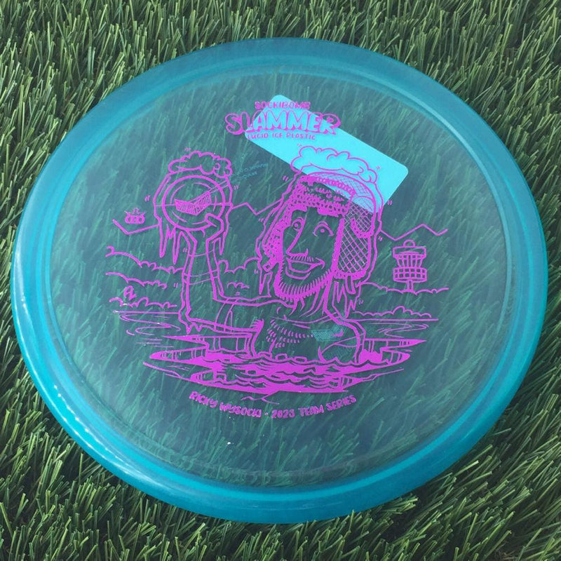 Dynamic Discs Lucid Ice SockiBomb Slammer with Ricky Wysocki Ice Bath 2023 Team Series Stamp - 175g - Translucent Light Blue