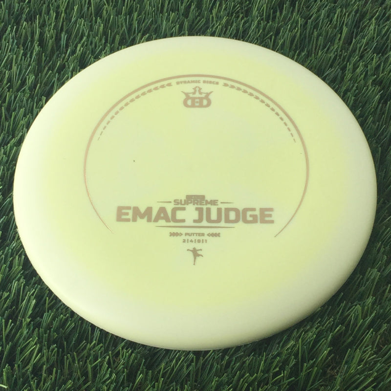 Dynamic Discs Classic Supreme EMAC Judge with Small EMac Silhouette Stamp - 176g Pale Yellow