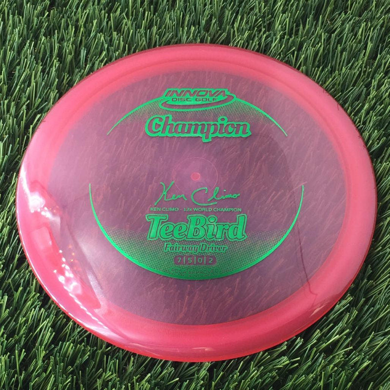 Innova Champion Teebird with Ken Climo 12 Time World Champion Signature Stamp - 161g - Translucent Dark Pink