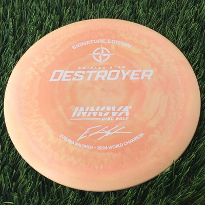 Innova Swirled Star Destroyer with Eveliina Salonen - 2024 World Champion Signature Edition Stamp - 143g Orange