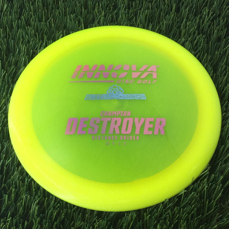 Innova Champion Blizzard Destroyer with 2 Foil Burst Logo Stock Stamp - 148g - Translucent Yellow