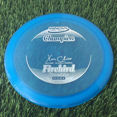 Innova Champion Firebird with Ken Climo - 12x World Champion New Stamp Stamp - 165g - Translucent Blue