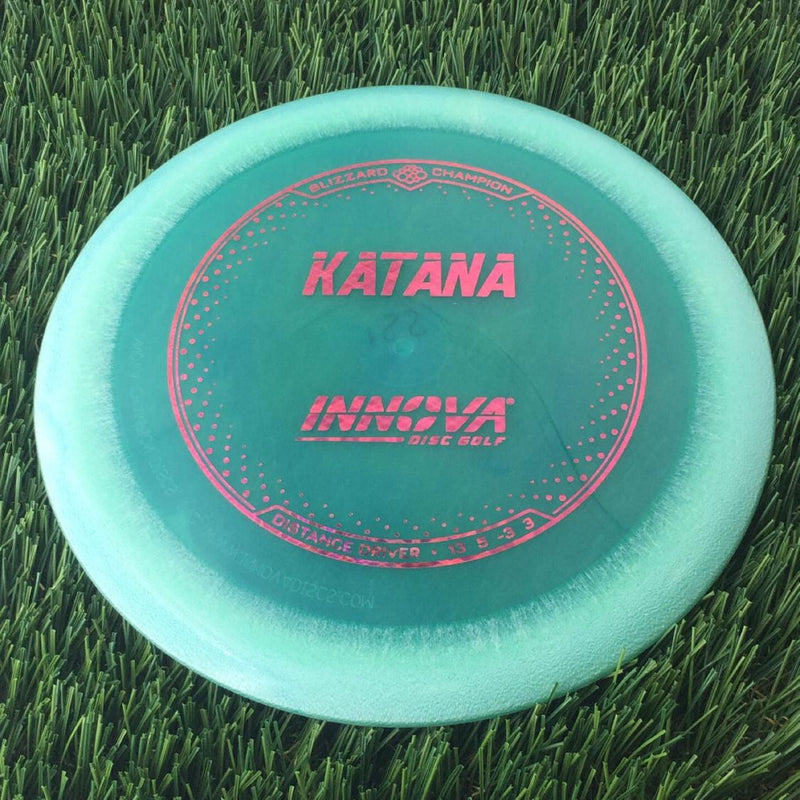 Innova Champion Blizzard Katana with Burst Logo Stock Stamp - 155g - Translucent Teal Green