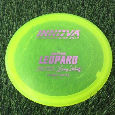 Innova Champion Leopard with Burst Logo Barry Schultz 2X World Champion Stamp - 171g - Translucent Bright Yellow