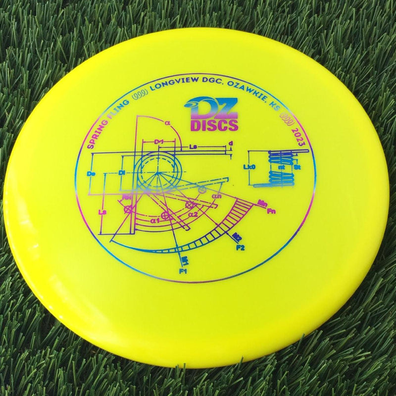 Latitude 64 Gold Line Claymore with DZDiscs 2023 Spring Fling - Longview DGC - Ozawkie, KS Stamp - 177g Yellow