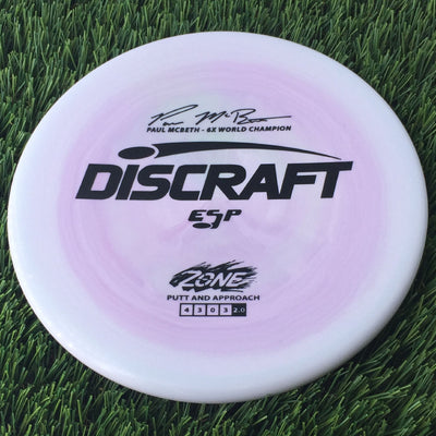 Discraft ESP Zone with Paul McBeth - 6x World Champion Signature Stamp - 174g Pale Purple